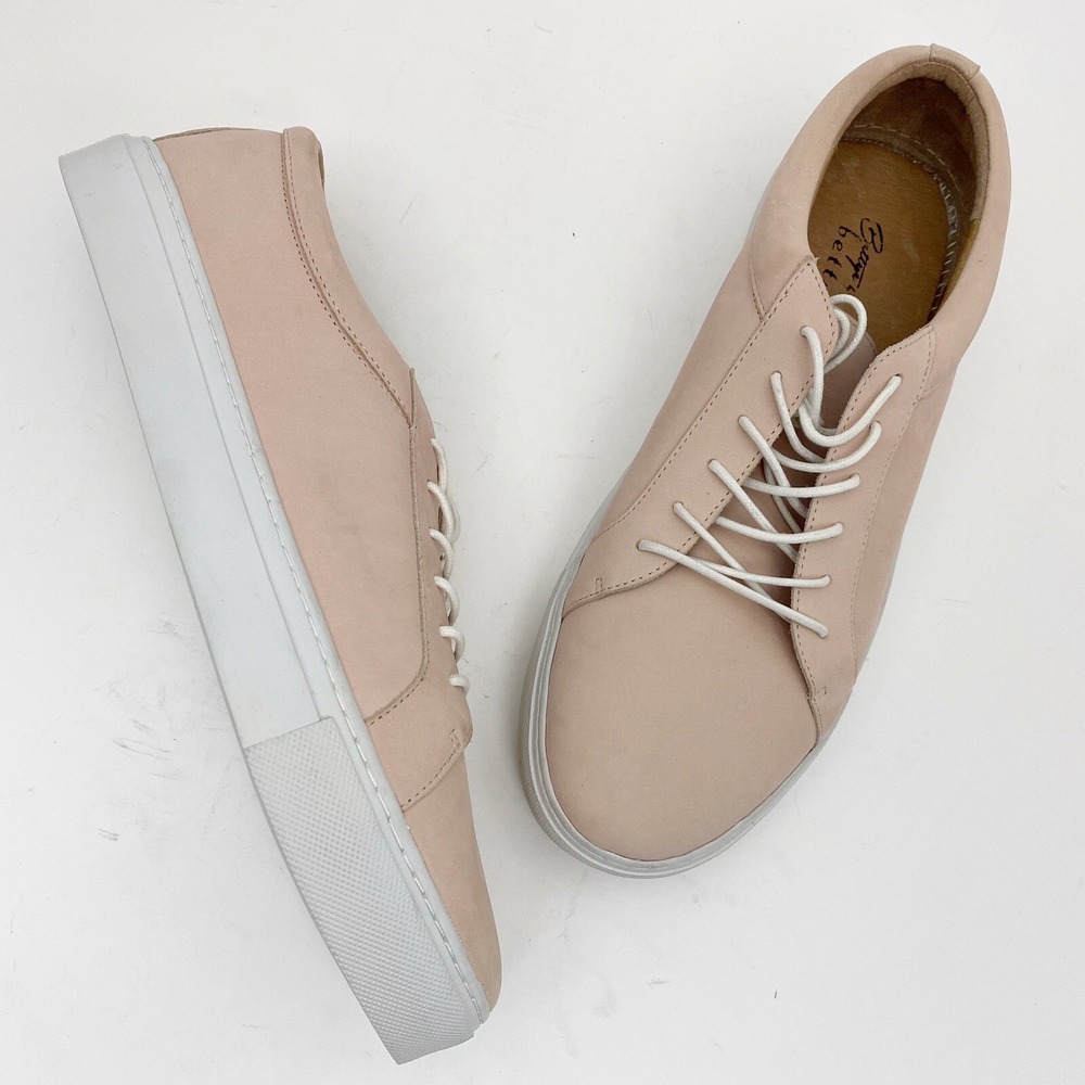 BETTYE MULLER Pink Leather‎ Lace Up Boyfriend Sneakers Womens Size 10 Blush Pink